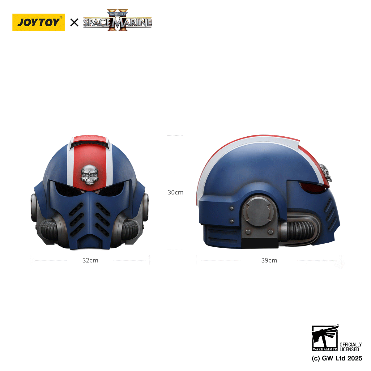 JOYTOY JT01697 1/1 Warhammer 40 Ultramarines Lieutenant Titus' MKX Helmet & Display Stand