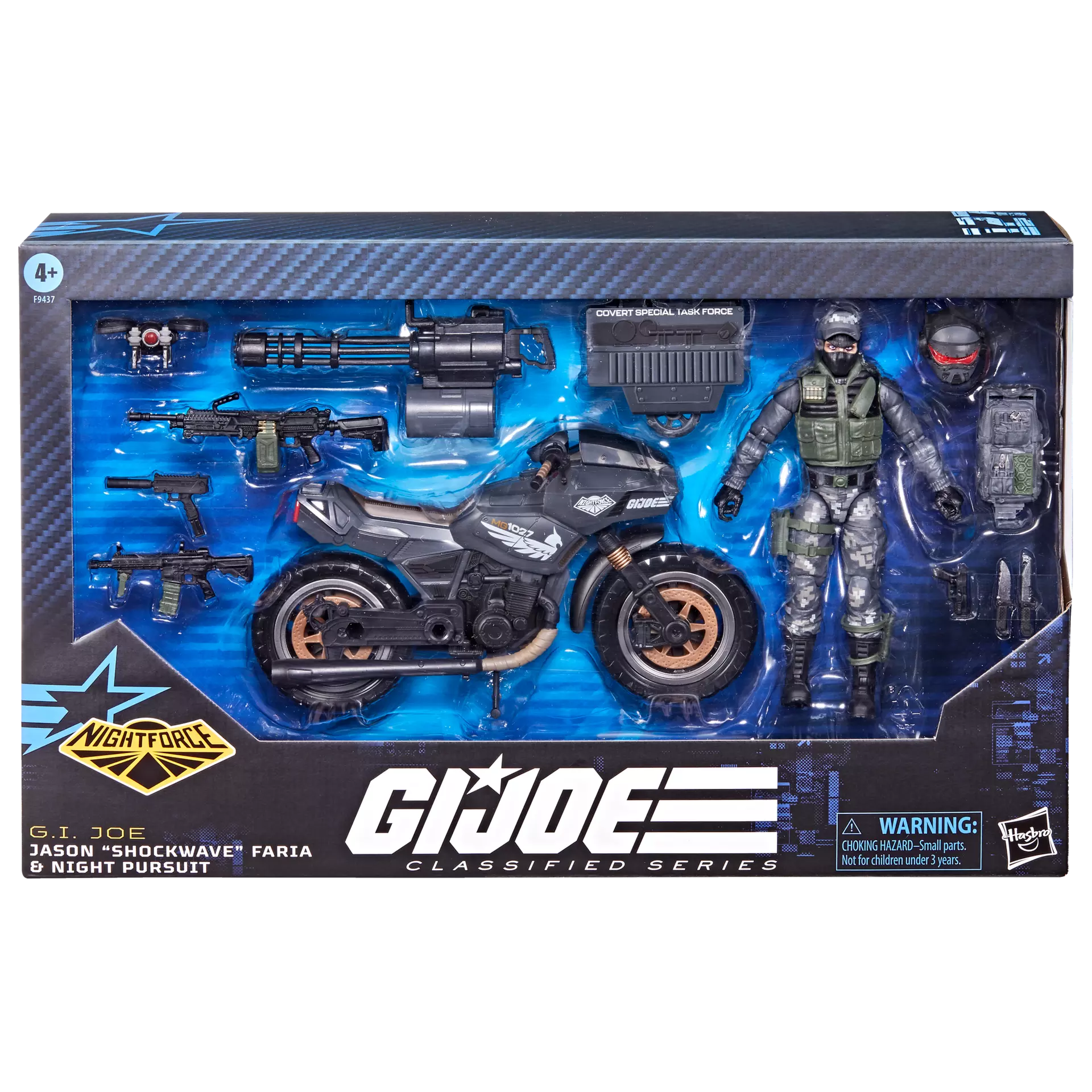 G.I. Joe Classified Series #127 Night Force Jason "Shockwave" Faria & Night Pursuit Cycle