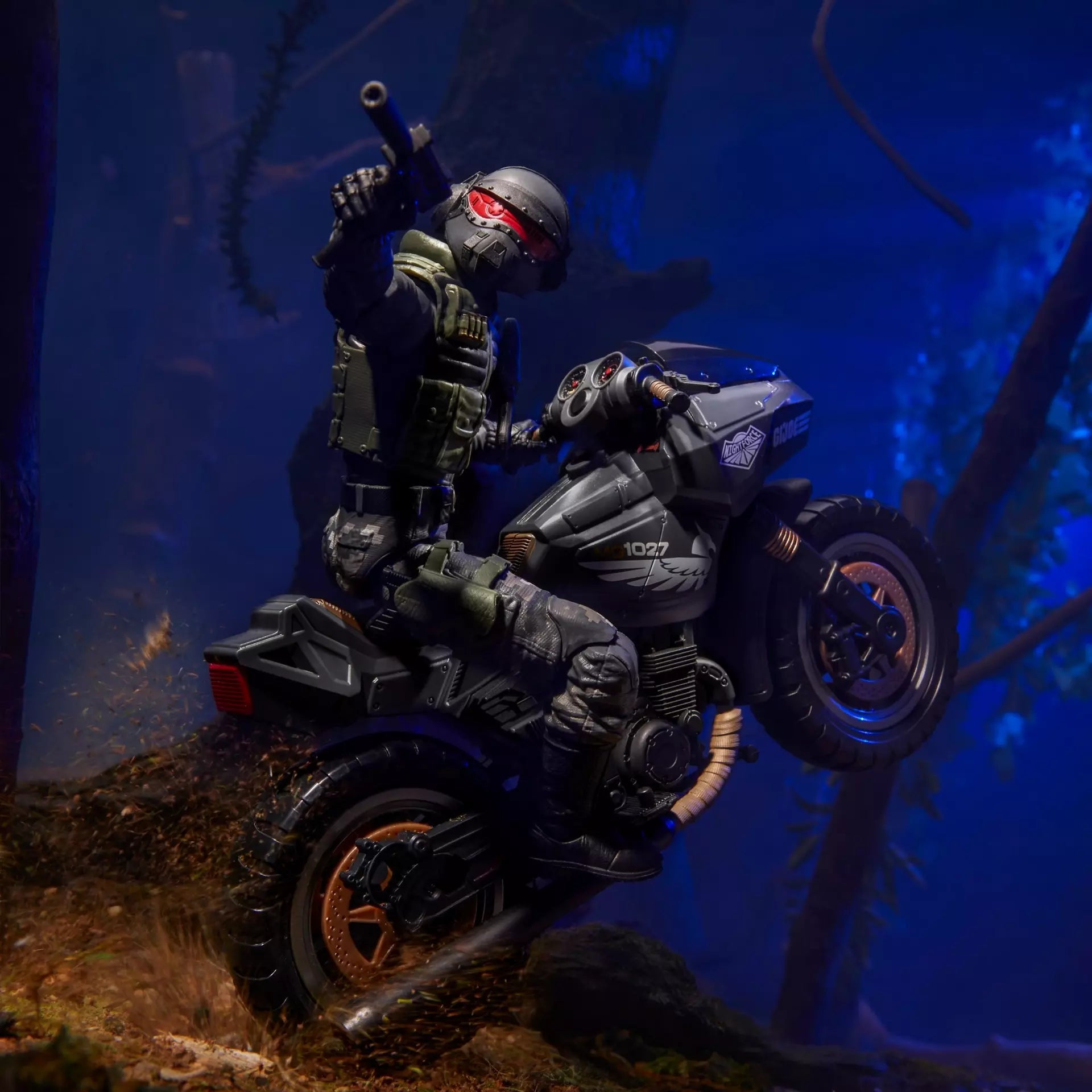 G.I. Joe Classified Series #127 Night Force Jason "Shockwave" Faria & Night Pursuit Cycle