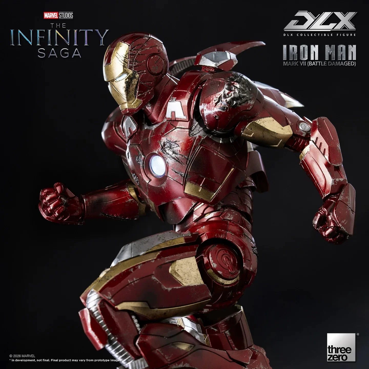 Infinity Saga Iron Man Mark 7 Battle Damaged DLX Action Figure By Threezero