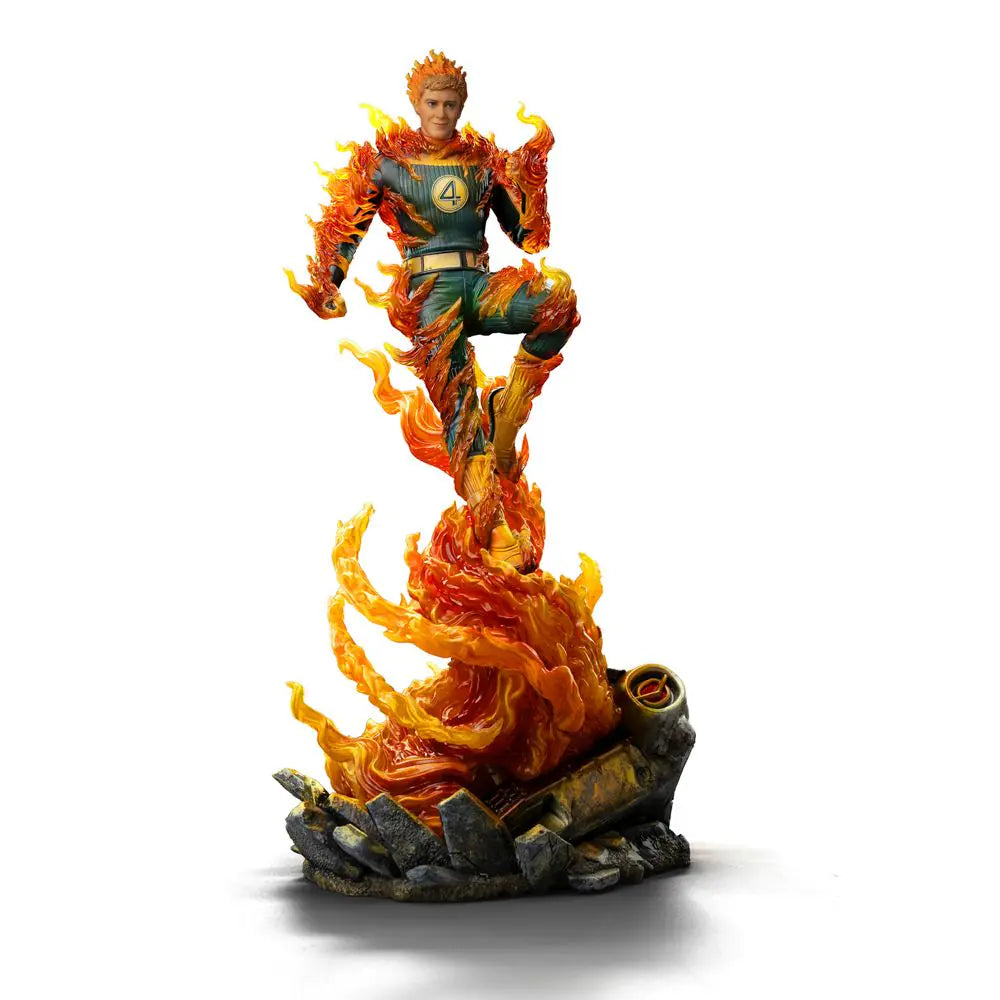 Human Torch Blue Suit Fantastic Four The First Steps Exclusive Version Statue by Iron Studios