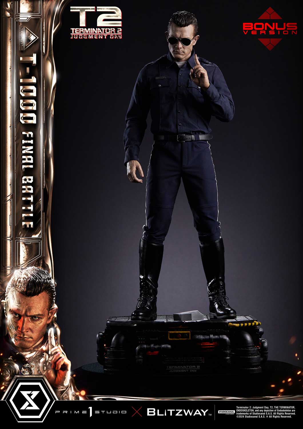 Terminator 2: Judgment Day T-1000 Final Battle DX Bonus Version Statue by Prime1 Studios