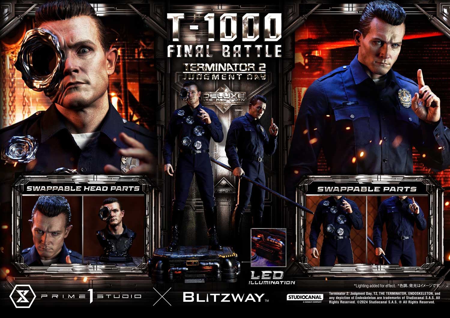 Terminator 2: Judgment Day T-1000 Final Battle DX Bonus Version Statue by Prime1 Studios