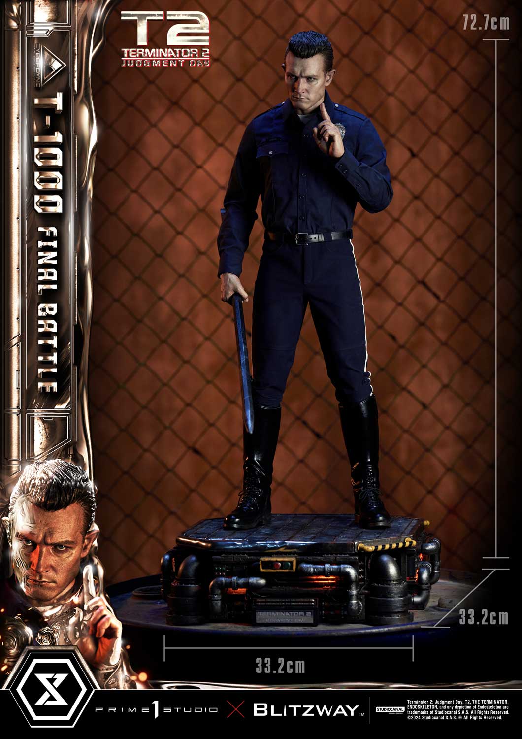 Terminator 2: Judgment Day T-1000 Final Battle DX Bonus Version Statue by Prime1 Studios