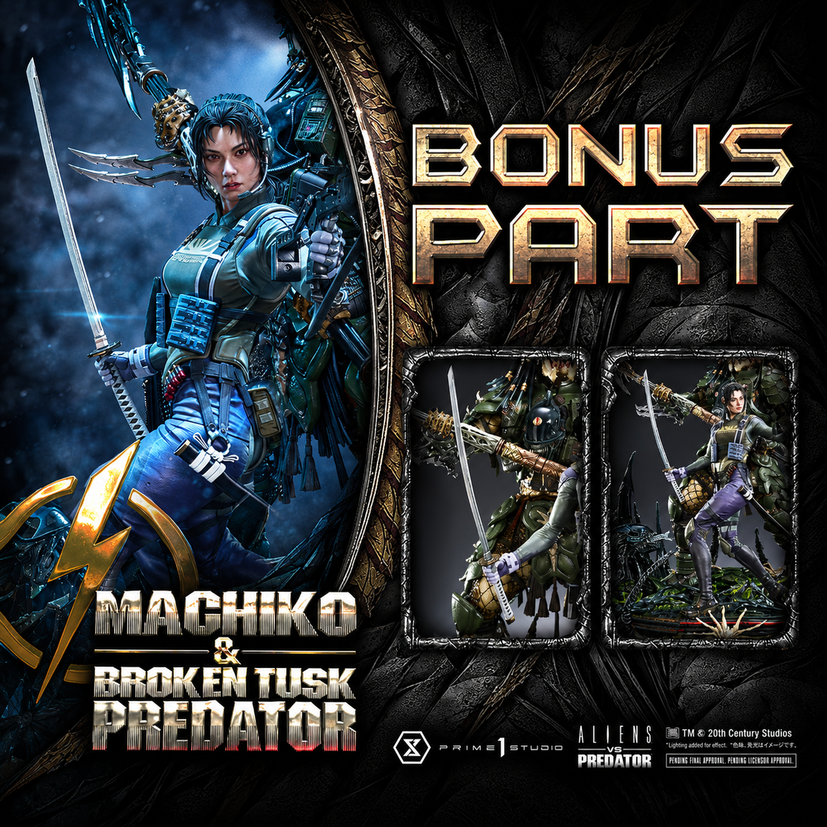Machiko & Broken Tusk Predator (Aliens vs. Predator Comic) DX Bonus 1/4 Statue by Prime 1 Studio