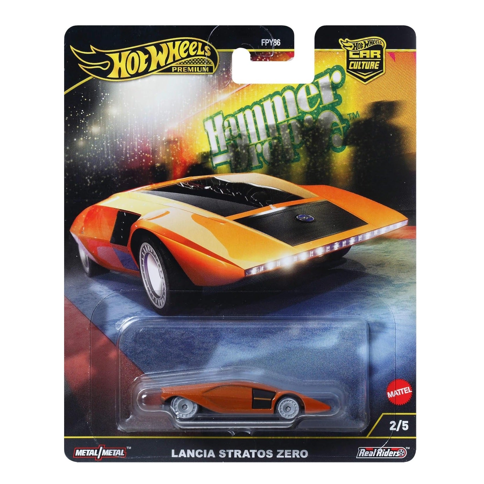 Hot Wheels Lancia Stratos Zero Hammer Drop Premium Car Culture