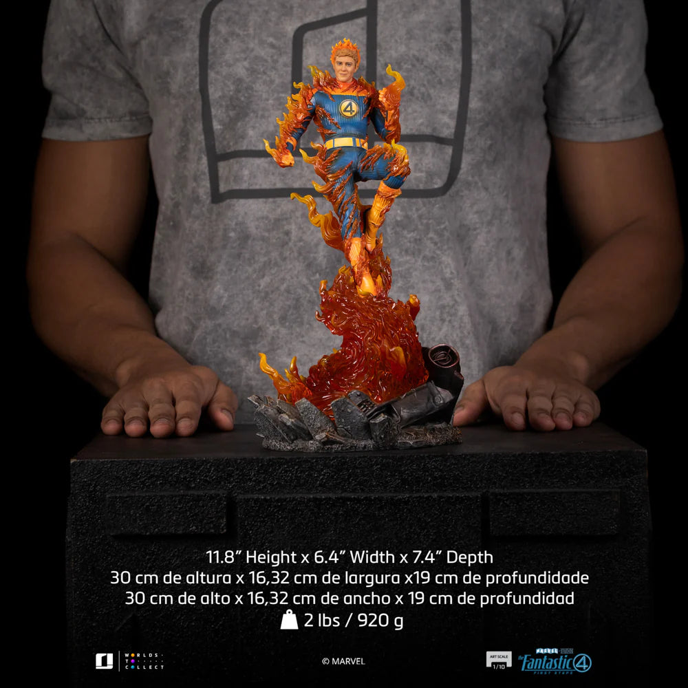 Human Torch Blue Suit Fantastic Four The First Steps Exclusive Version Statue by Iron Studios
