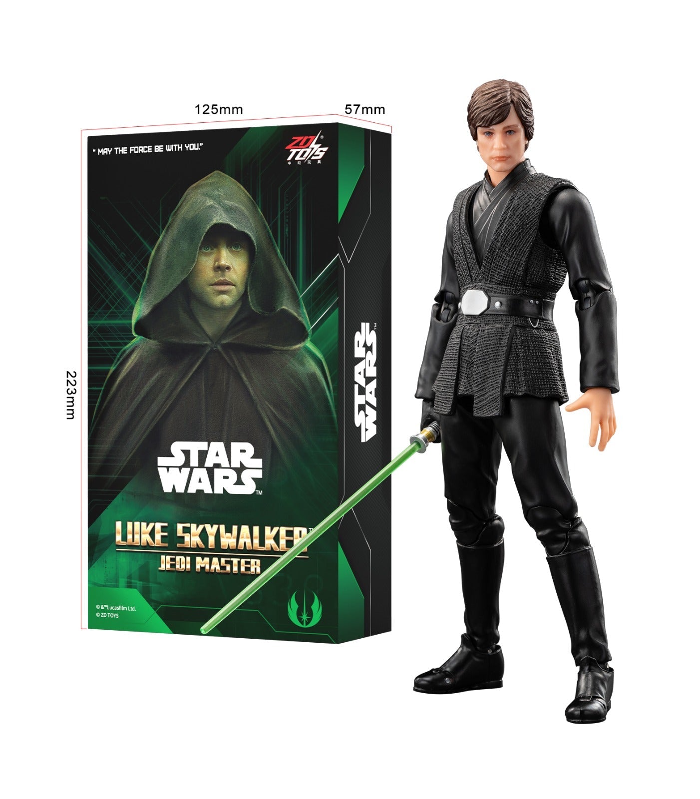 Star Wars 1/10 Luke Skywalker Jedi Master Action Figure by ZD Toys