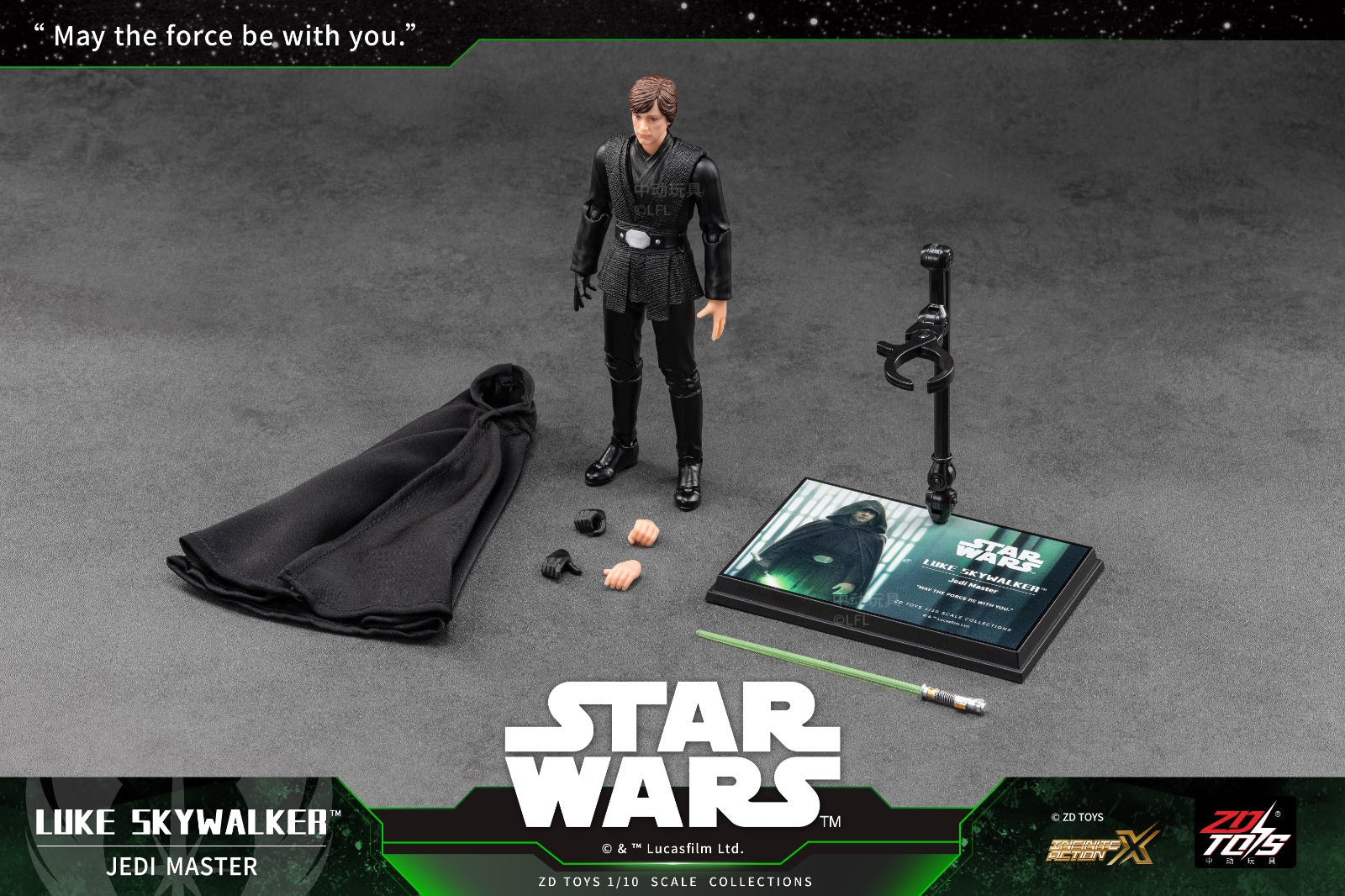 Star Wars 1/10 Luke Skywalker Jedi Master Action Figure by ZD Toys