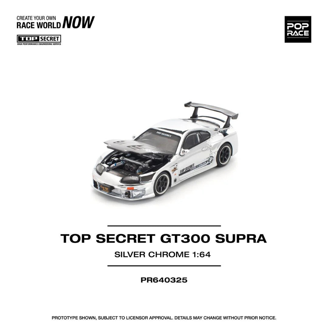 Top Secret GT300 Supra Silver Chrome By Pop Race