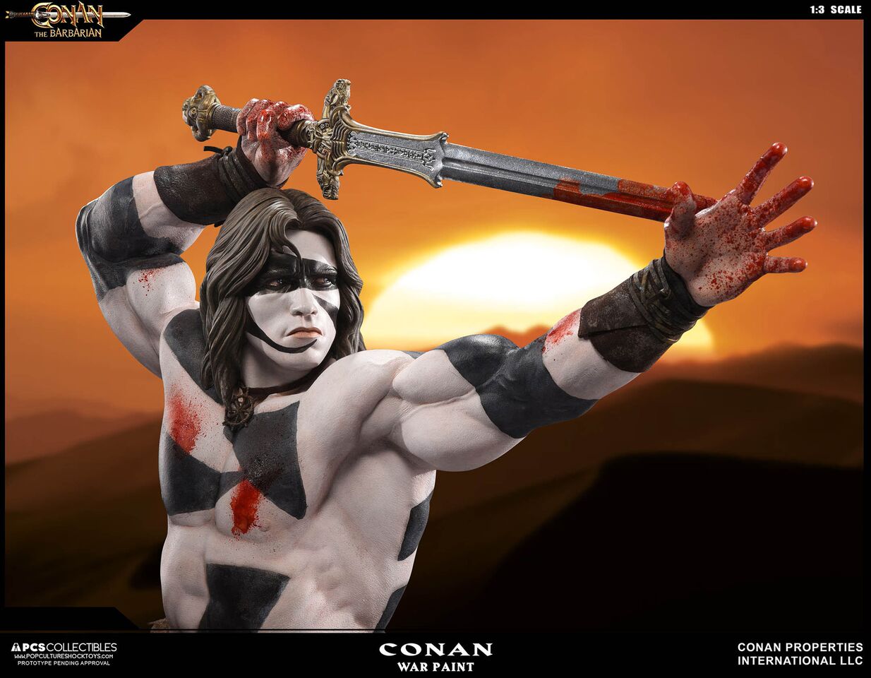 Conan The Barbarian 1/3 Scale Statue WAR PAINT CROM EXCLUSIVE by Pop Culture Shock