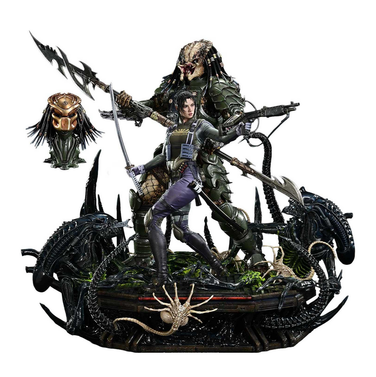 Machiko & Broken Tusk Predator (Aliens vs. Predator Comic) DX Bonus 1/4 Statue by Prime 1 Studio