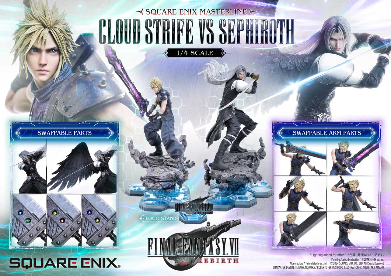 Final Fantasy VII Rebirth Cloud Strife vs. Sephiroth Statue By Prime 1 Studio