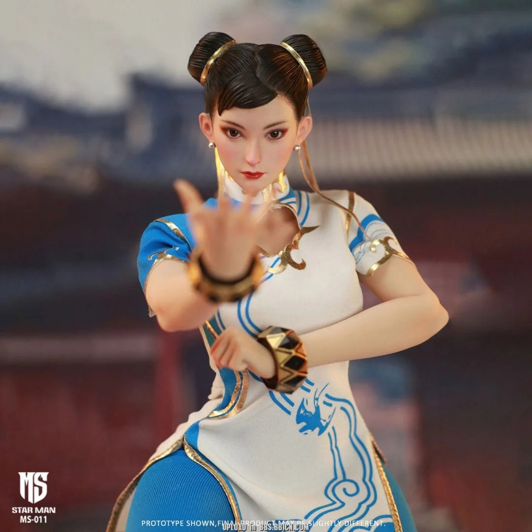 Star Man Street Fighter Chunli Blue Moire White Cheongsam Version Action Figure
