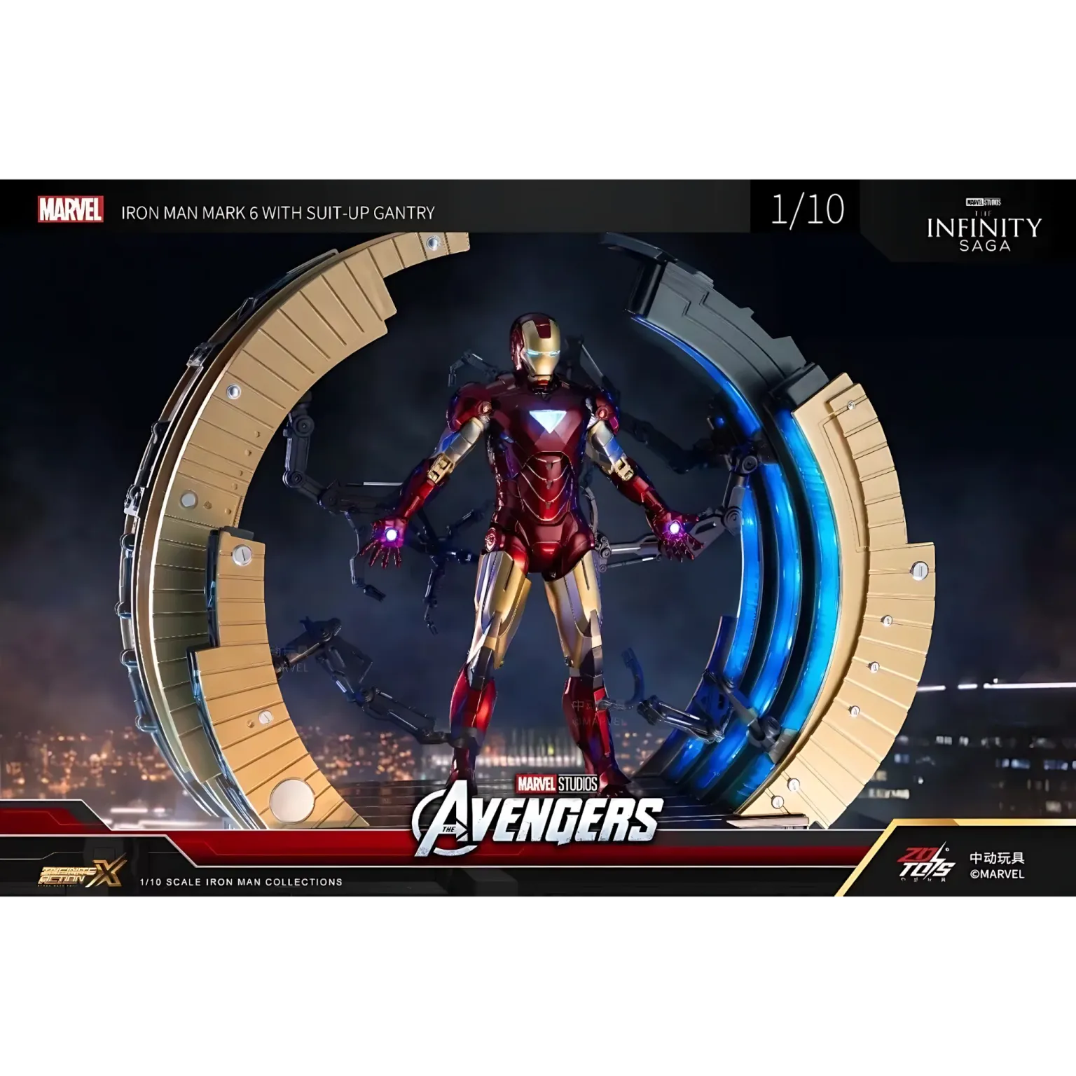 IRON MAN Mark 6 with Suit-Up Gantry Action Figure by ZD Toys