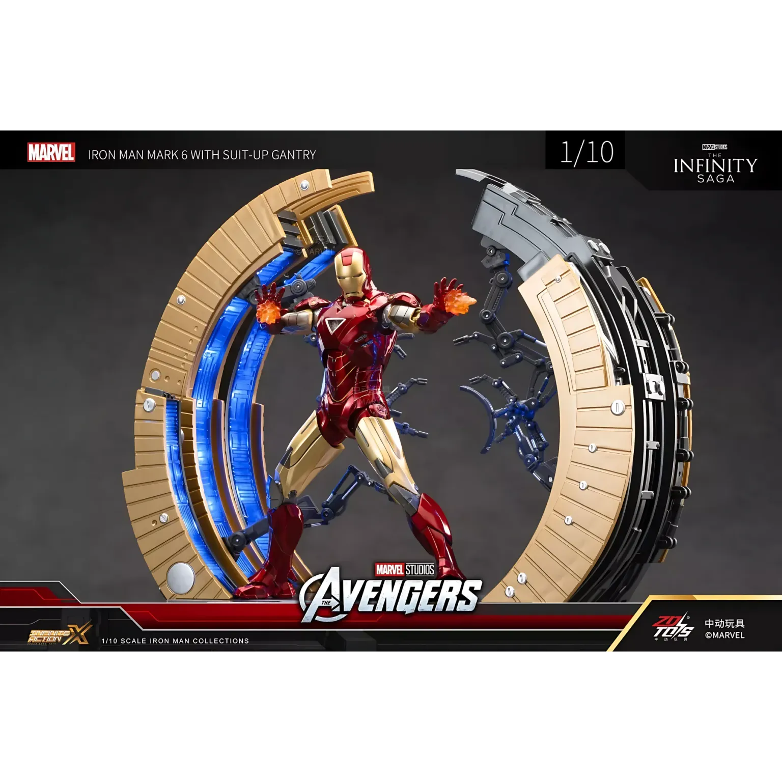 IRON MAN Mark 6 with Suit-Up Gantry Action Figure by ZD Toys