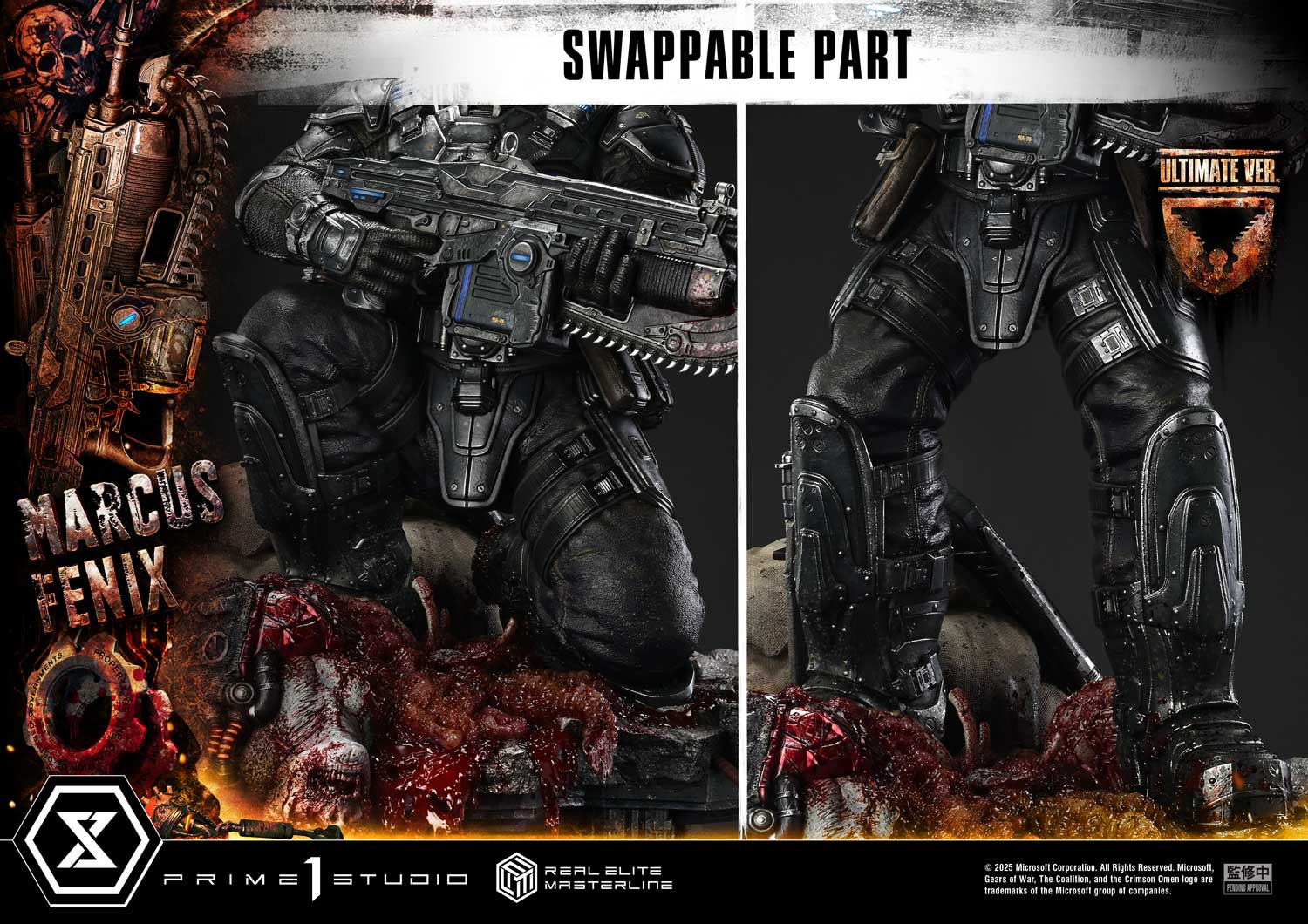 Gears of War Reloaded Marcus Fenix Ultimate Bonus Version Statue