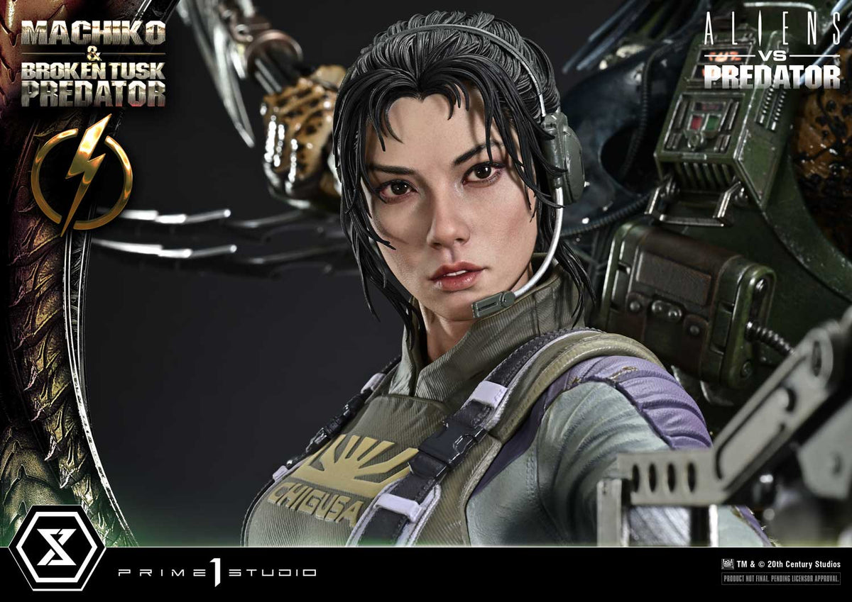 Machiko & Broken Tusk Predator (Aliens vs. Predator Comic) DX Bonus 1/4 Statue by Prime 1 Studio