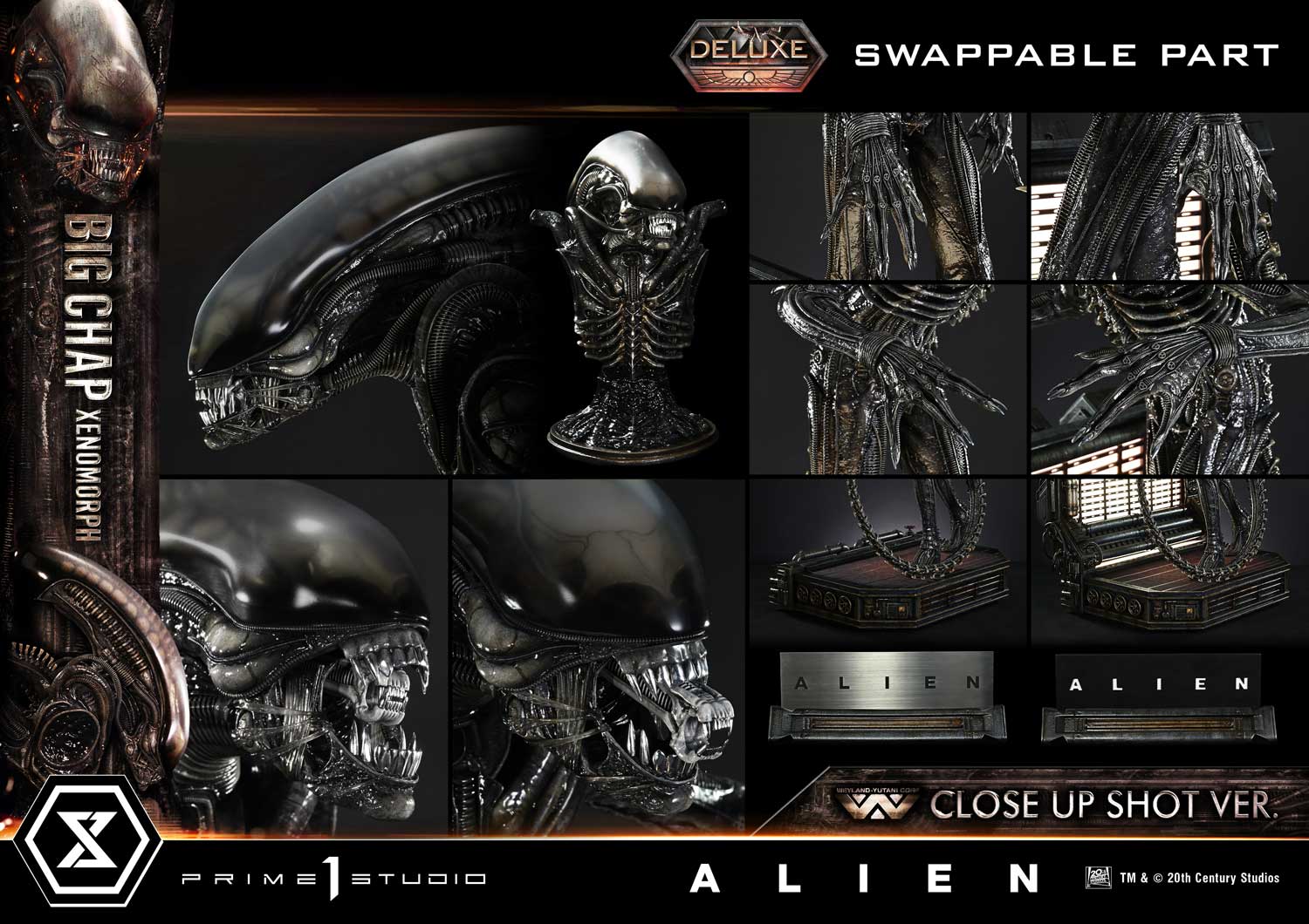 Alien (Film) Big Chap Xenomorph Close Up Shot ver. Deluxe Bonus By Prime1 Studio