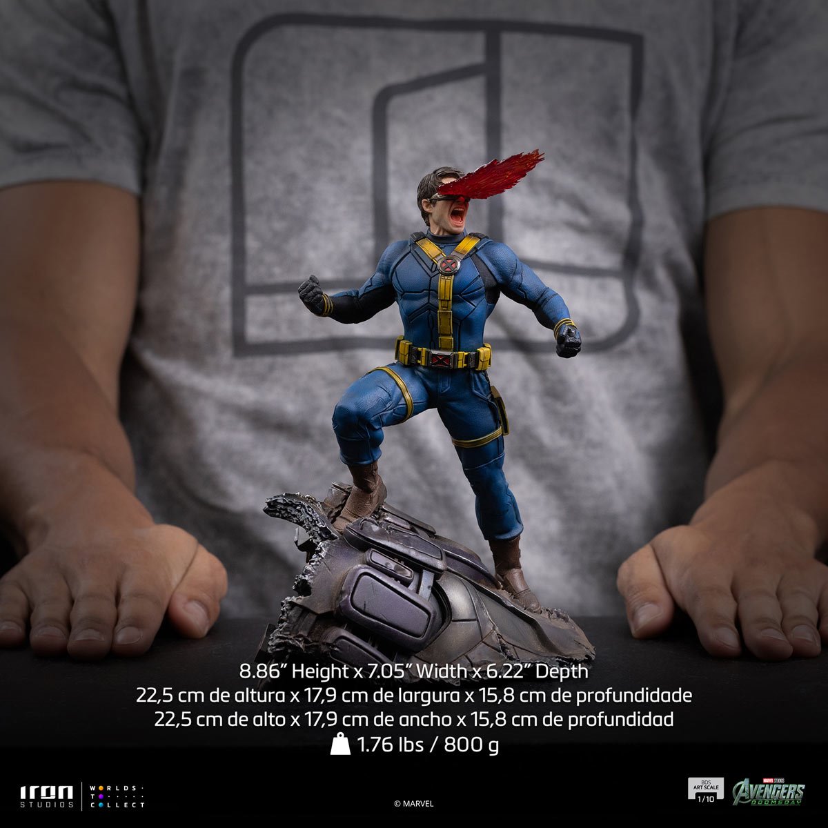 Avengers Doomsday Cyclops Battle Diorama Series Art Scale 1:10 Statue By Iron Studio