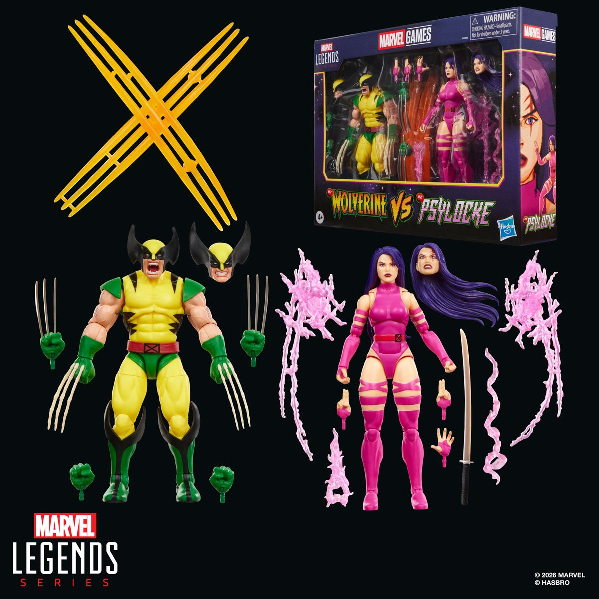 X-Men Marvel Legends Wolverine vs Psylocke Action Figures