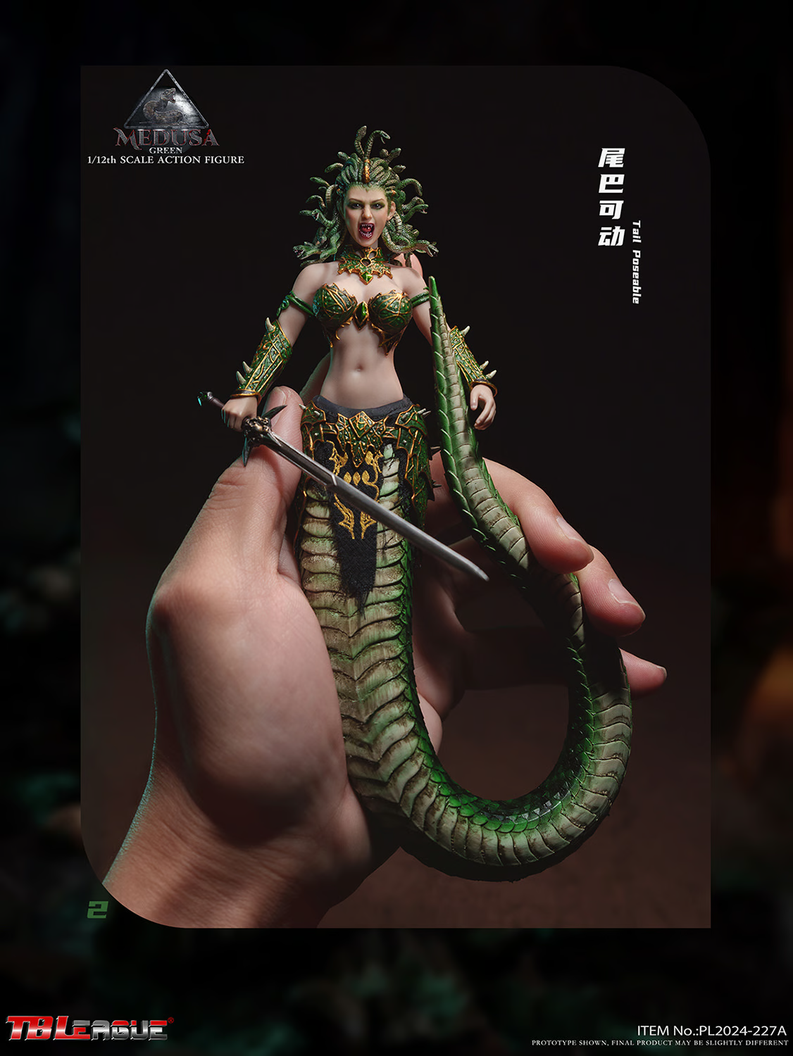 Medusa with Tail (Green) Action Figure by TBLeague