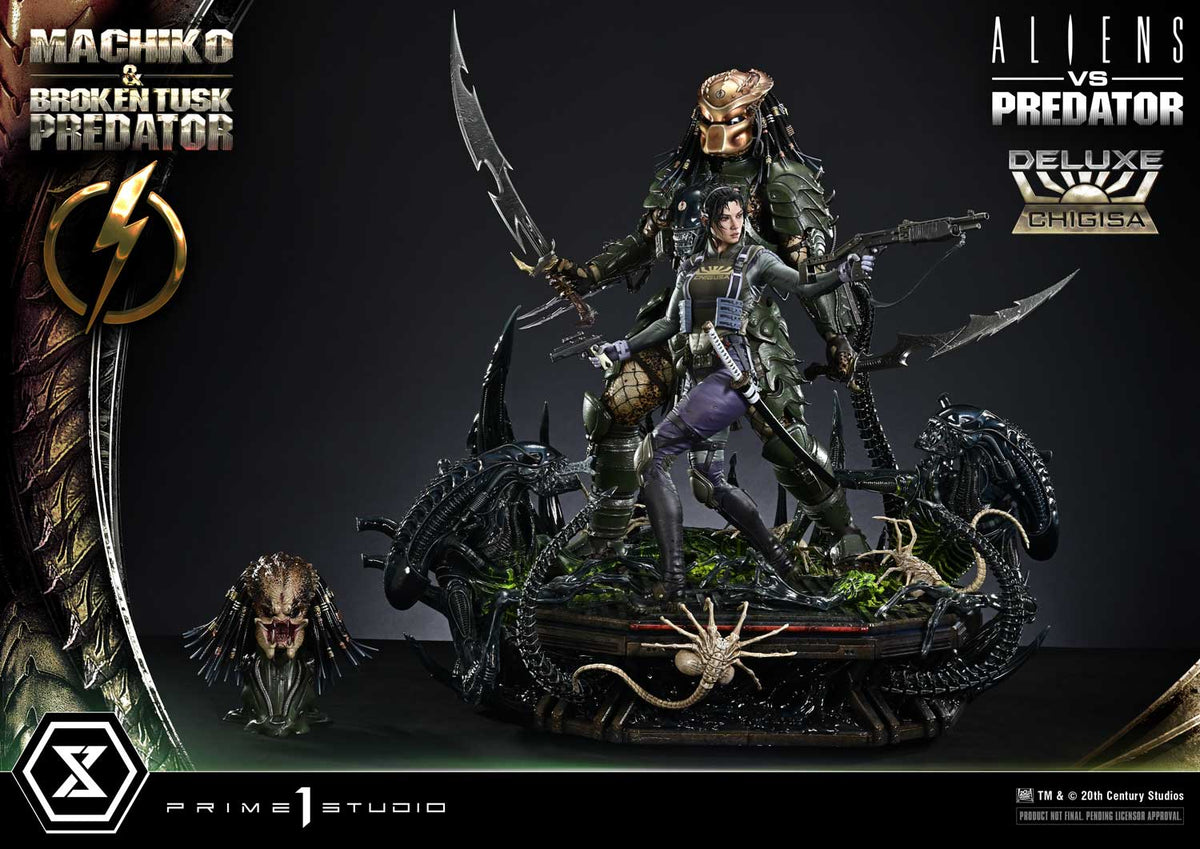 Machiko & Broken Tusk Predator (Aliens vs. Predator Comic) DX Bonus 1/4 Statue by Prime 1 Studio