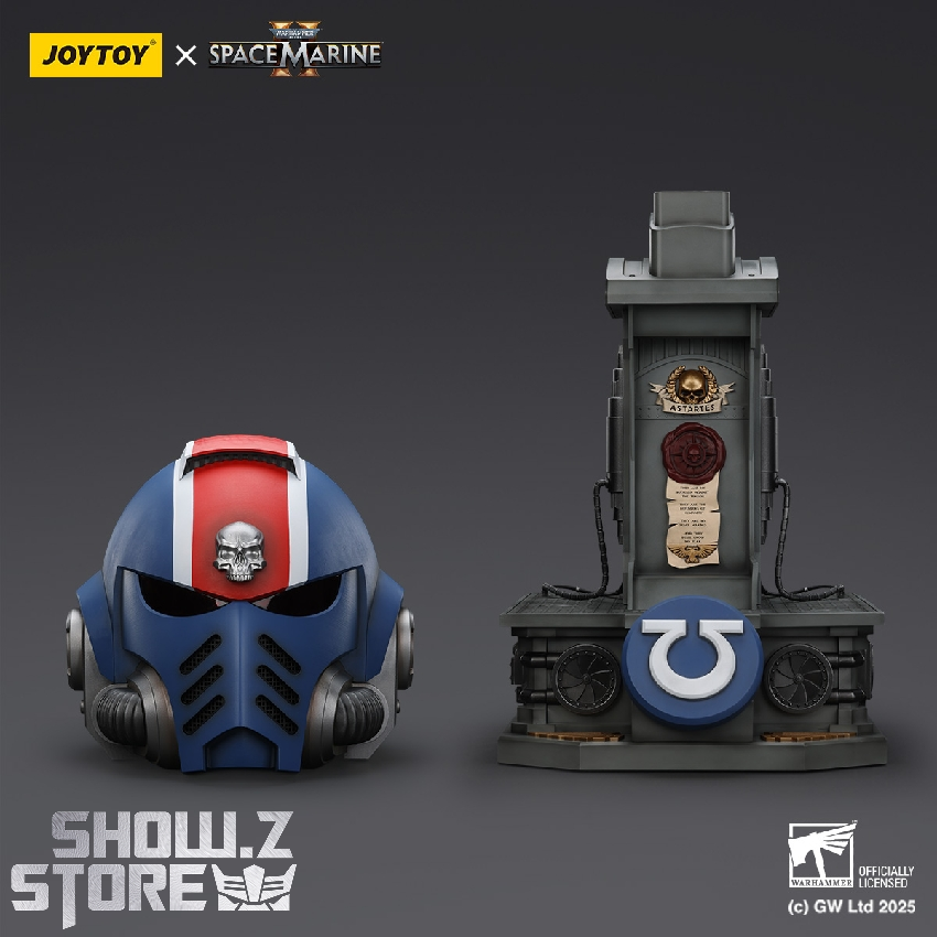 JOYTOY JT01697 1/1 Warhammer 40 Ultramarines Lieutenant Titus' MKX Helmet & Display Stand