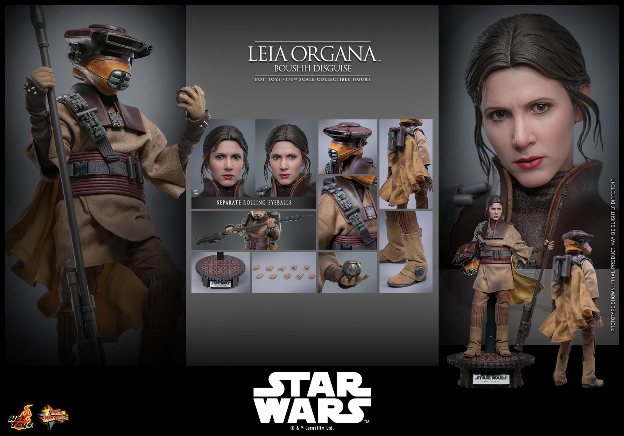 Leia Organa (Boushh Disguise) Sixth Scale Figure by Hot Toys