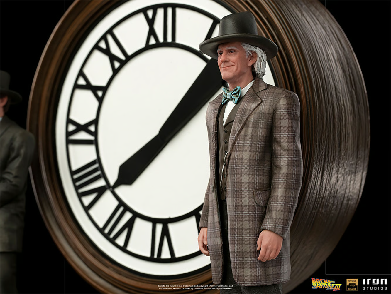 Marty and Doc at the Clock Deluxe Statue by Iron Studios