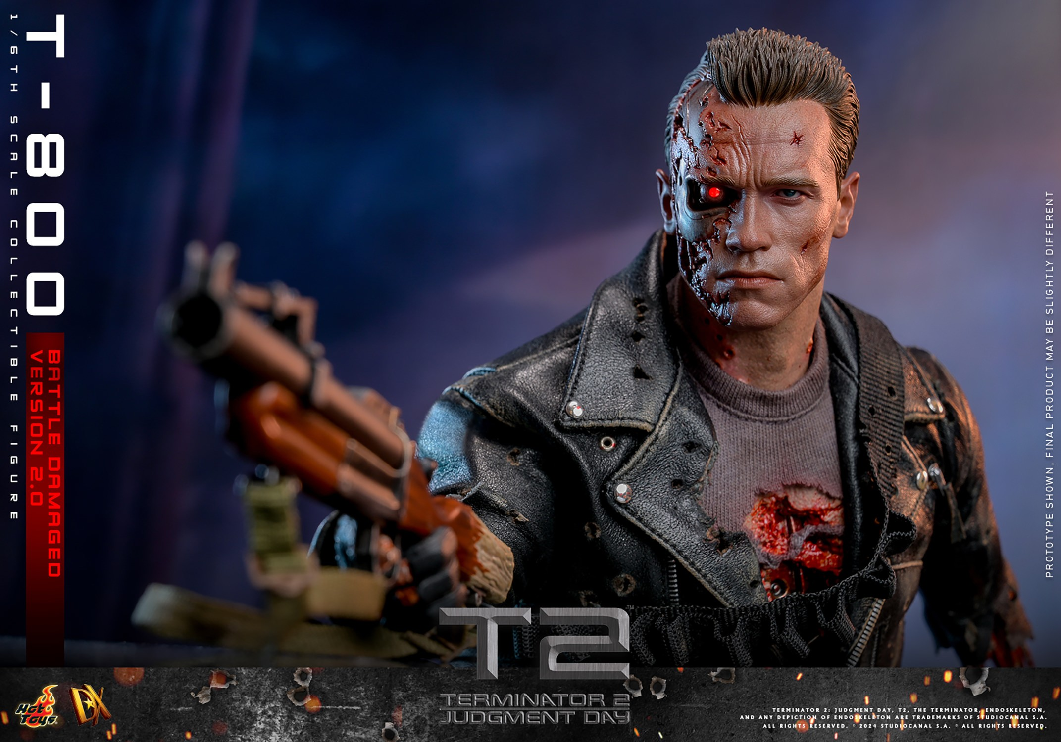 T-800 (BATTLE DAMAGED VERSION 2.0) Sixth Scale Figure by Hot Toys