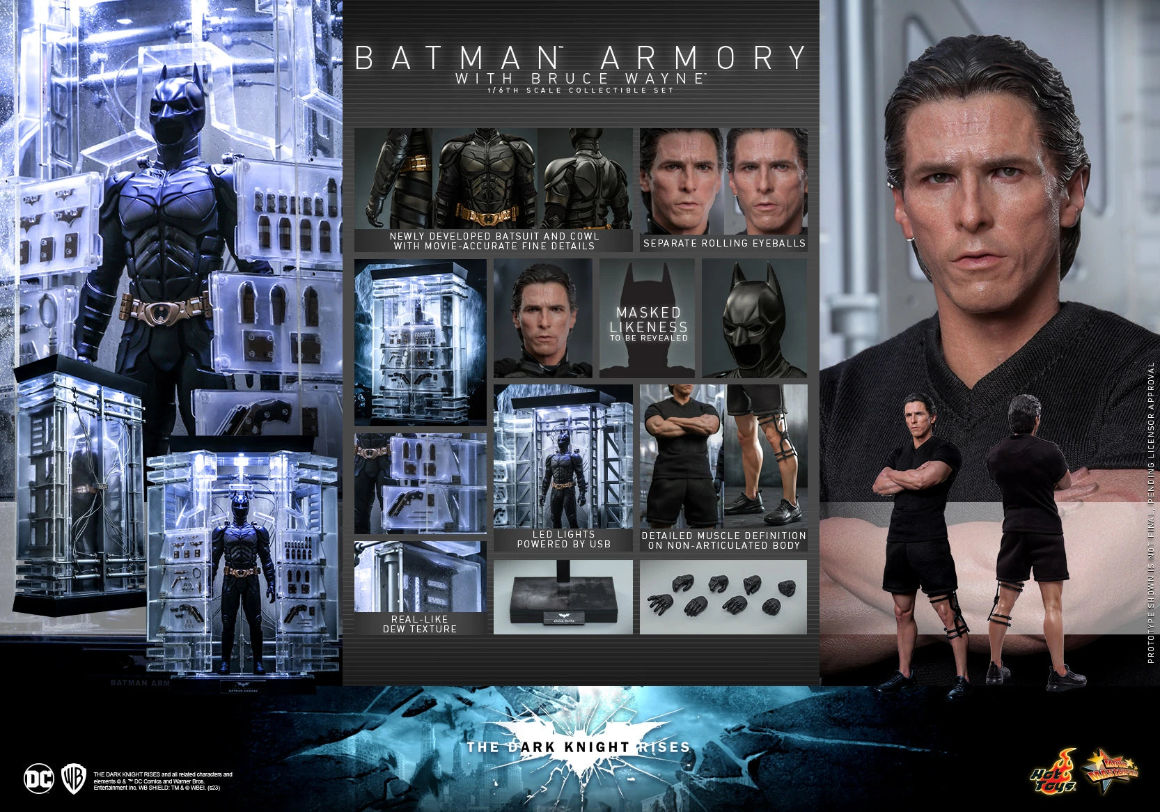 BATMAN ARMORY WITH BRUCE WAYNE Set by Hot Toys