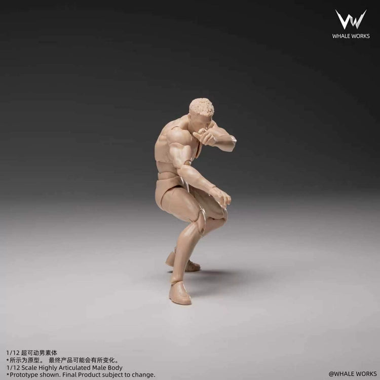 WHALE WORKS Male Body White Skin Action Figure