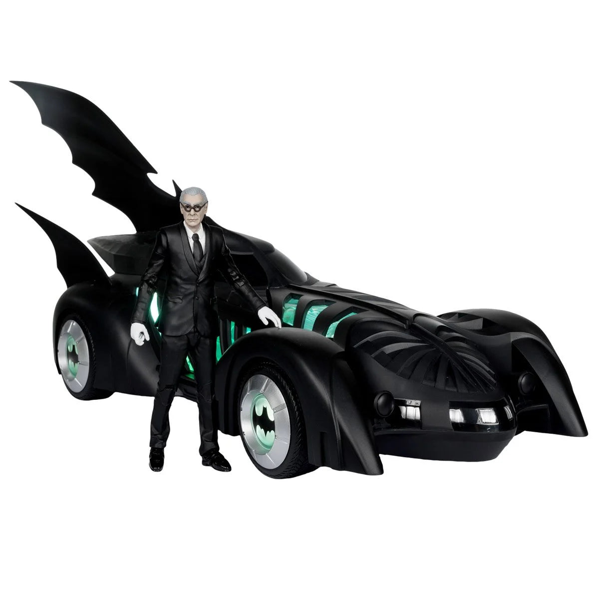 DC Multiverse Batman Forever Batmobile Vehicle and Alfred Pennyworth Action Figure