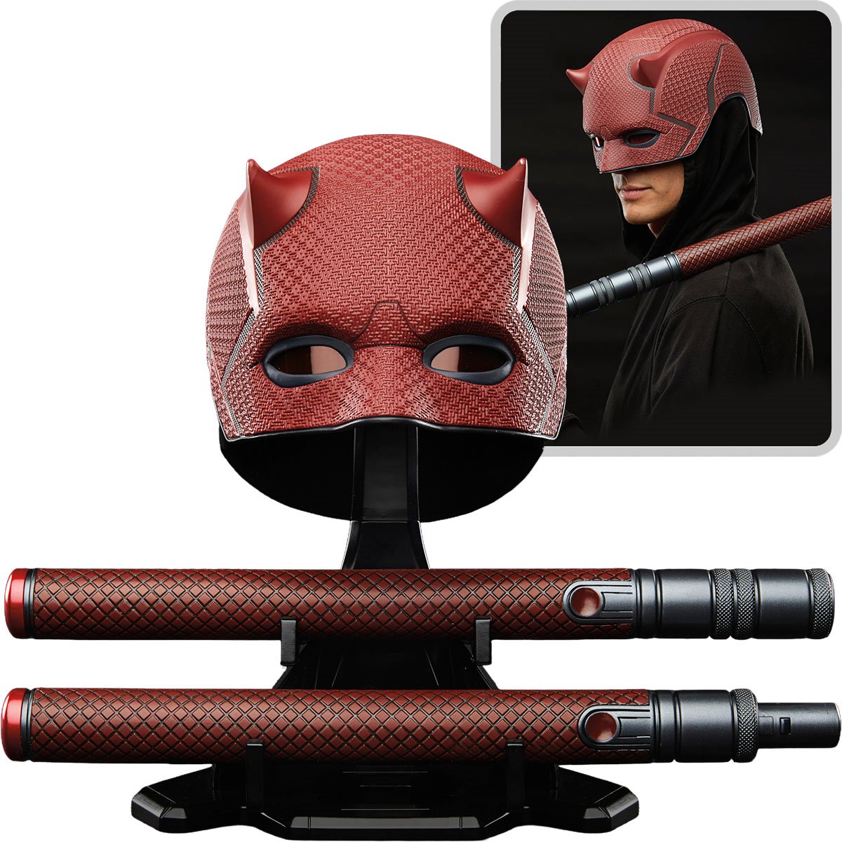 Marvel Legends Daredevil: Born Again Daredevil Mask and Billy Club Prop Replicas