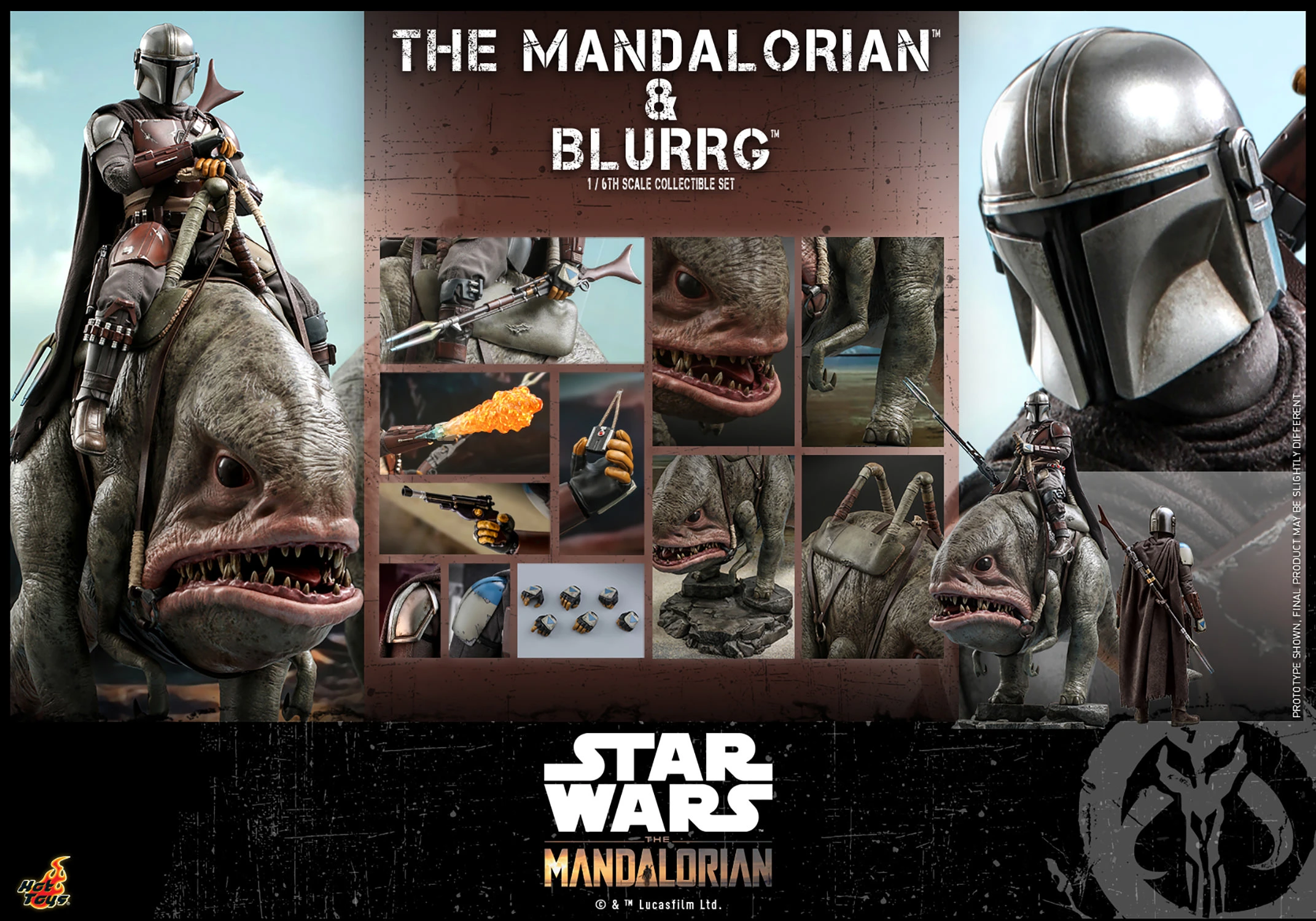 Mandalorian & Blurrg Sixth Scale Figure by Hot Toys