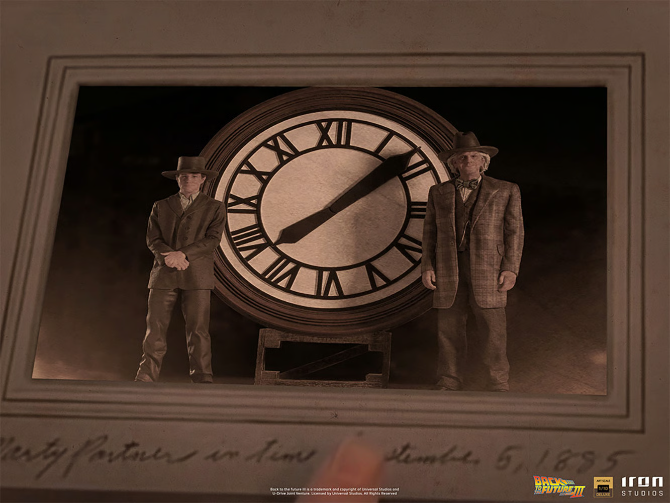 Marty and Doc at the Clock Deluxe Statue by Iron Studios