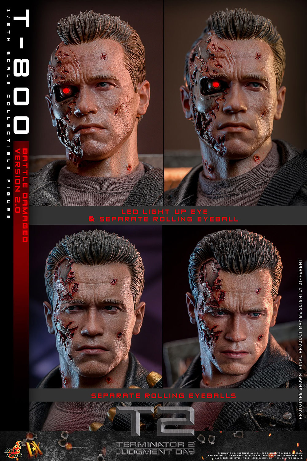 T-800 (BATTLE DAMAGED VERSION 2.0) Sixth Scale Figure by Hot Toys