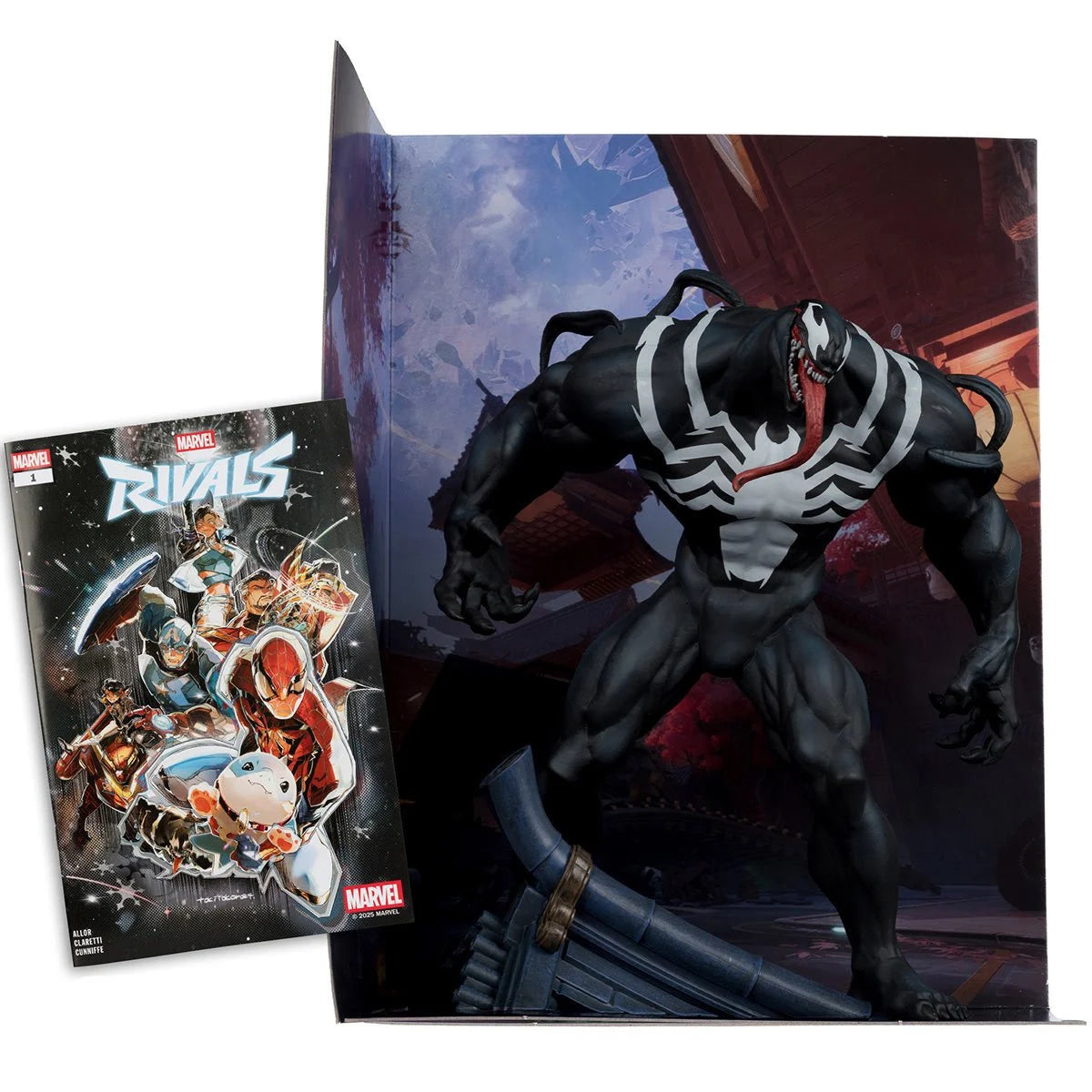 Marvel Rivals Venom Figure with Scene and Comic