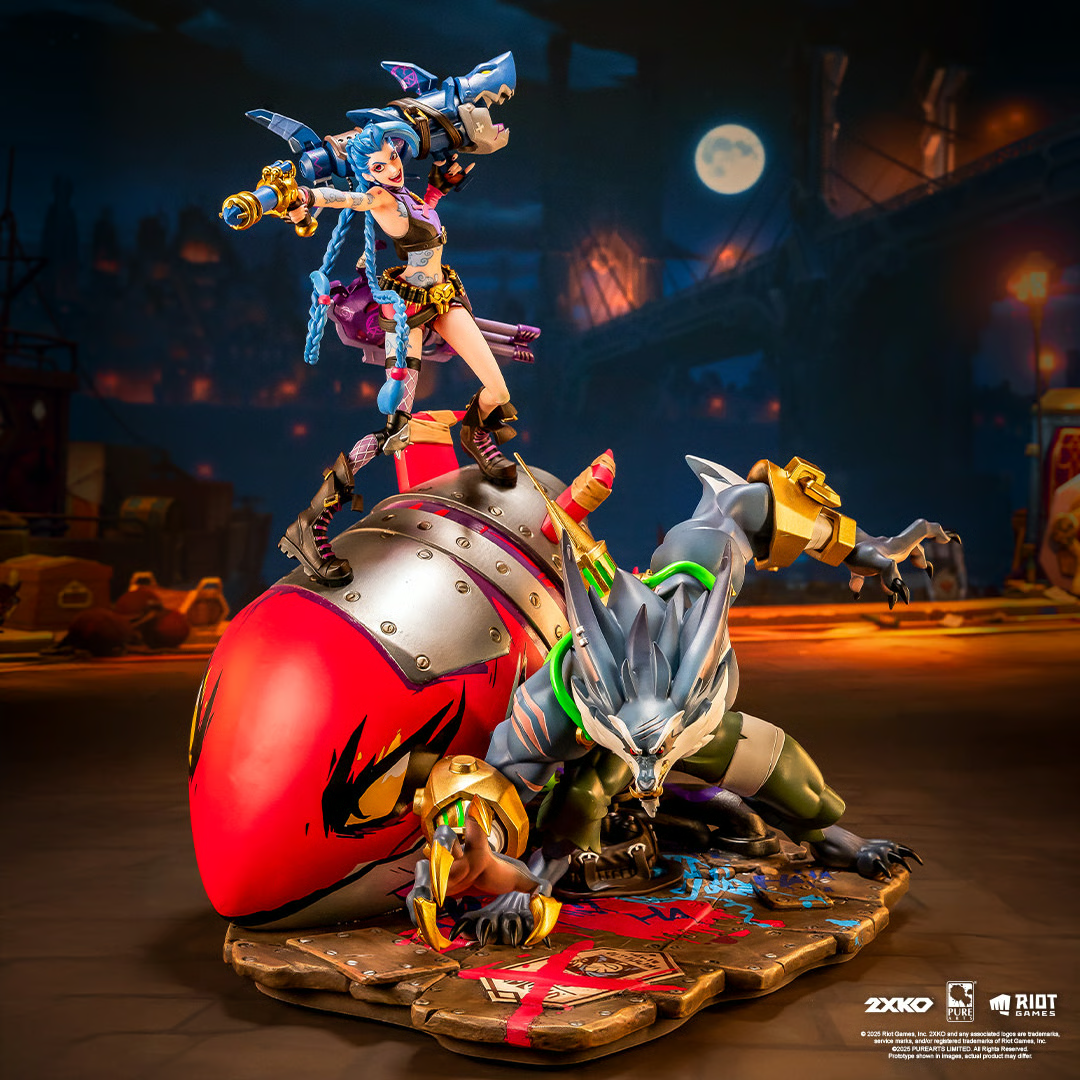 2XKO Jinx & Warwick Statue by PureArts