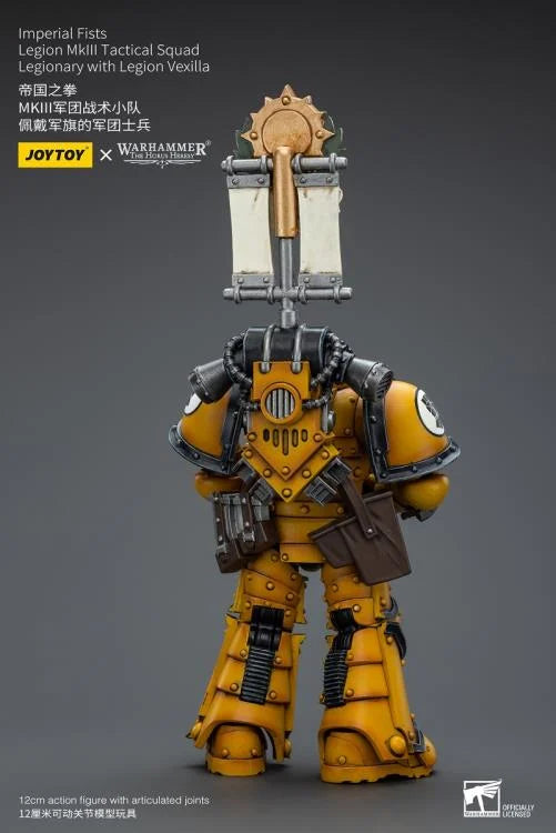 Warhammer: The Horus Heresy Imperial Fists Legion MkIII Tactical Squad Legionary with Legion Vexilla 1/18 Scale Action Figure