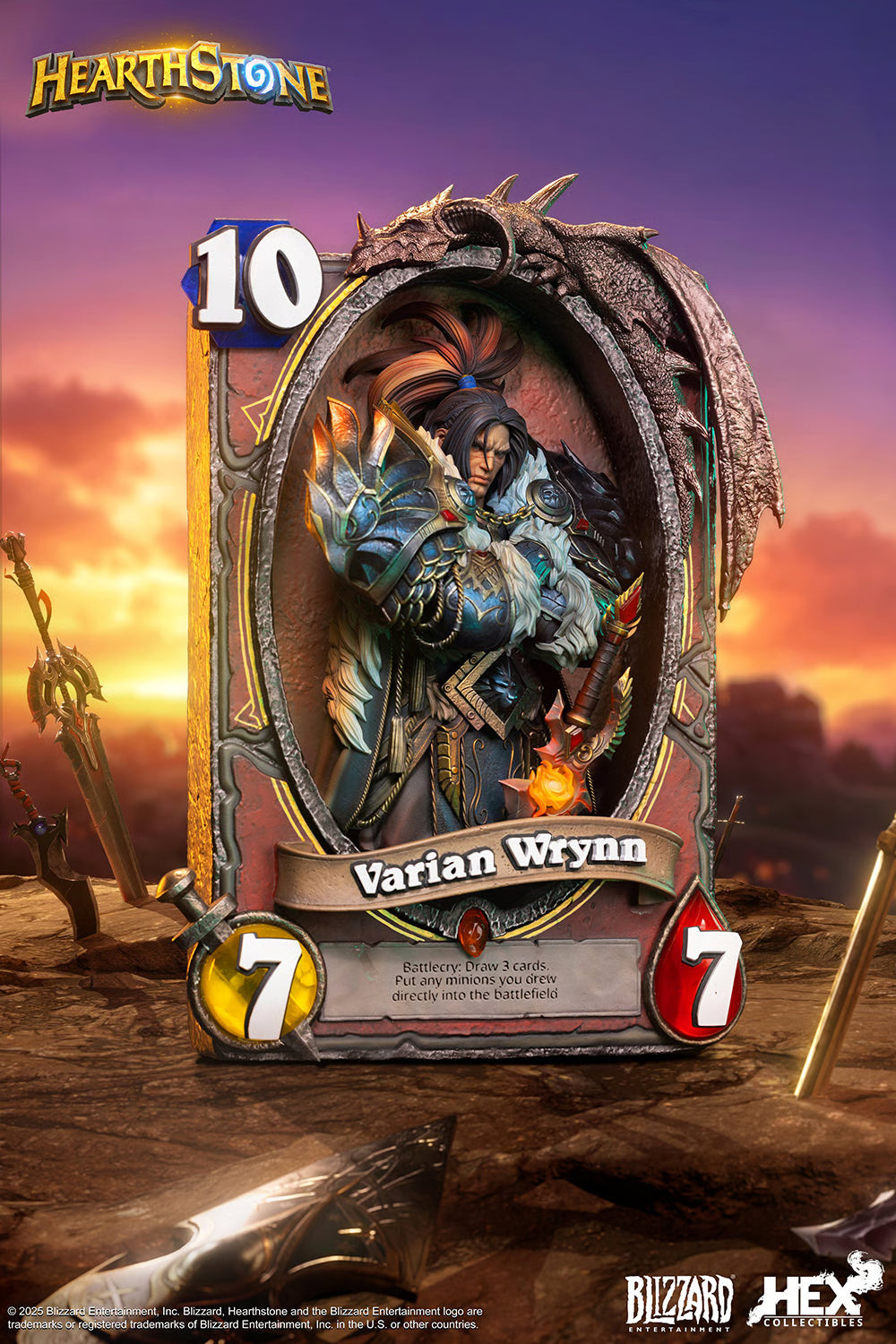 Varian Wrynn 3D Art Frame by HEX Collectibles