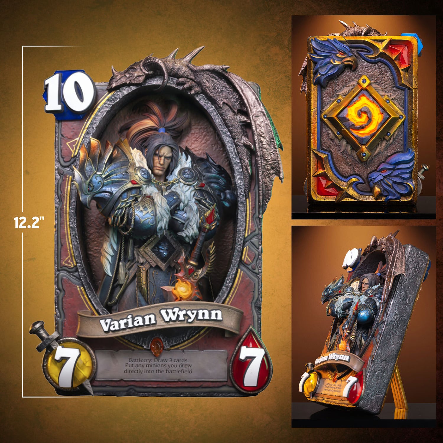 Varian Wrynn 3D Art Frame by HEX Collectibles