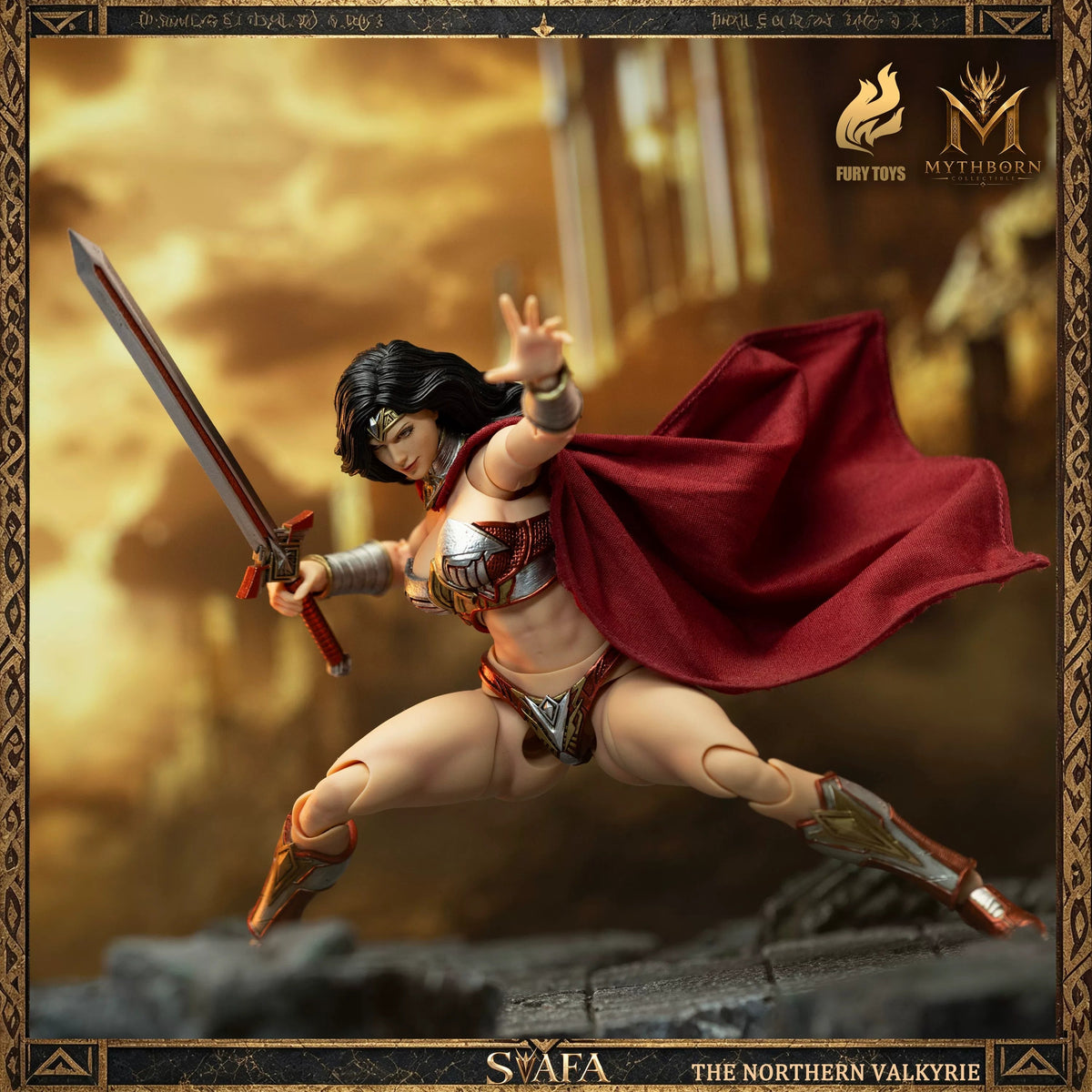 Northern Valkyrie Svafa (Yellow Skin Red Armor Ver.) 1/12 Action Figure By Fury Toys