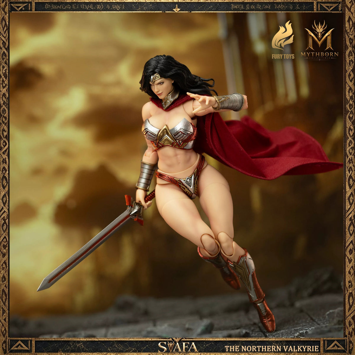 Northern Valkyrie Svafa (Yellow Skin Red Armor Ver.) 1/12 Action Figure By Fury Toys