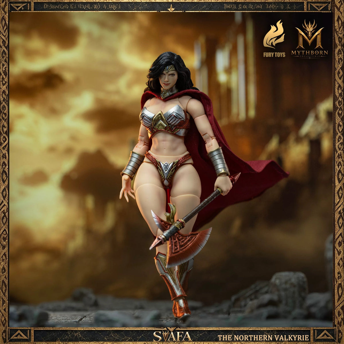 Northern Valkyrie Svafa (Yellow Skin Red Armor Ver.) 1/12 Action Figure By Fury Toys