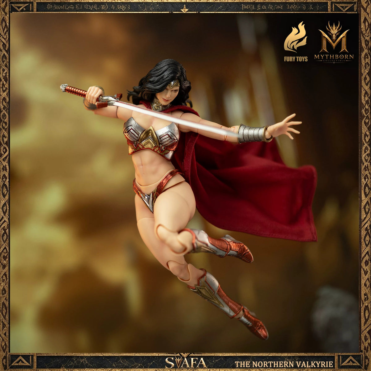 Northern Valkyrie Svafa (Yellow Skin Red Armor Ver.) 1/12 Action Figure By Fury Toys
