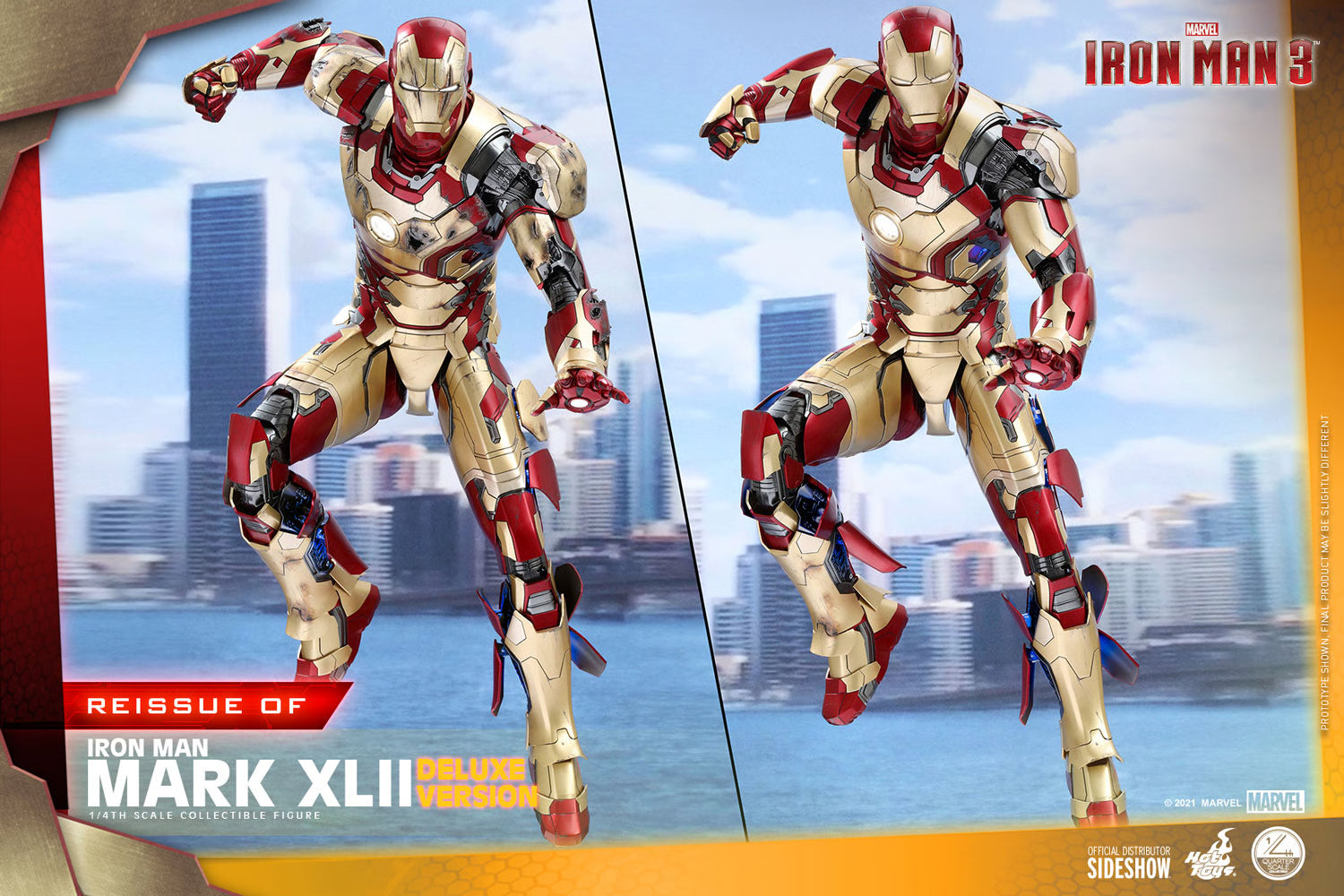 Iron Man Mark XLII (Deluxe Version) Quarter Scale Figure By Hot Toys
