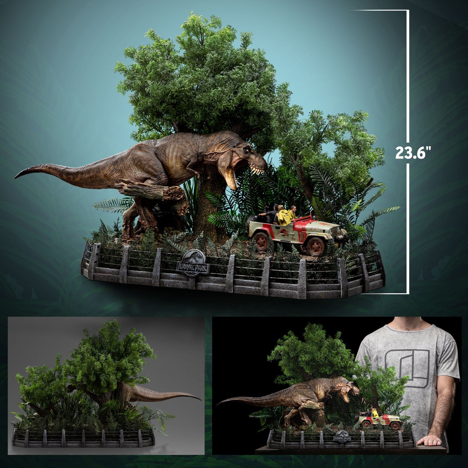 T-Rex Chase (Jurassic Park) Demi Art Scale 1/20 Statue by Iron Studios