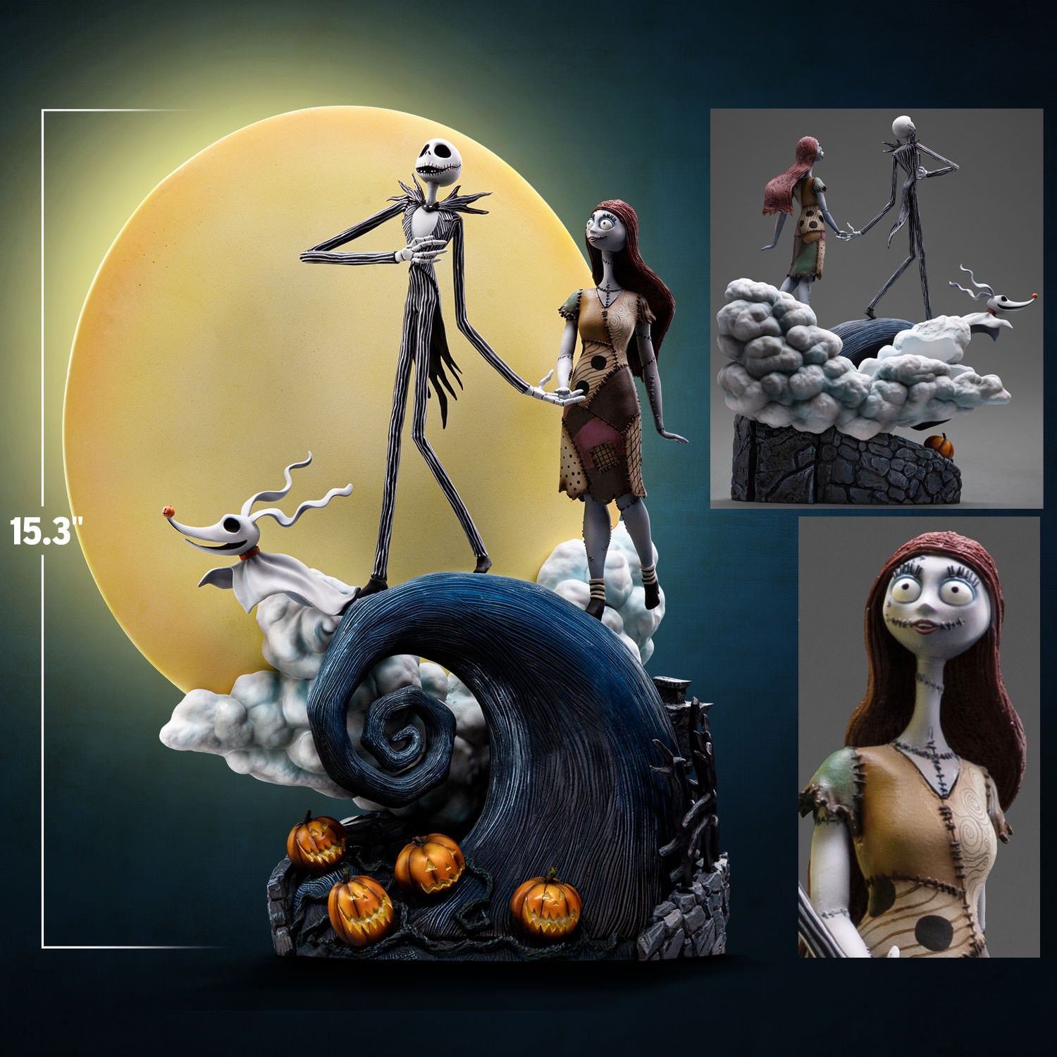 Jack and Sally (Nightmare Before Christmas) Deluxe Art Scale 1/10 Statue by Iron Studios